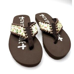 Gypsy Soule Cactus Print Studded Sandals Size 8 Boho Western Cowgirl Chic